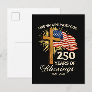 Invitation Carte Postale Une nation sous Dieu 250 ans de bénédictions