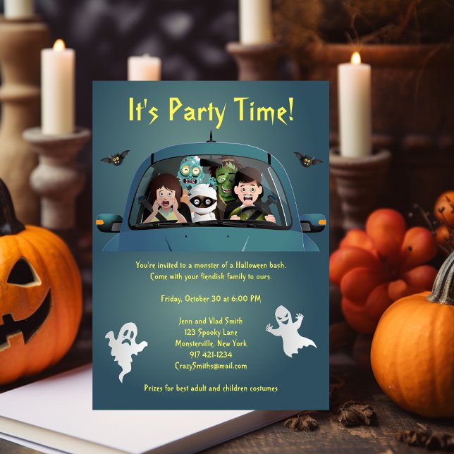 Invitation Carte Postale Vacances Amusantes en famille Halloween Nightmare (Créateur téléchargé)