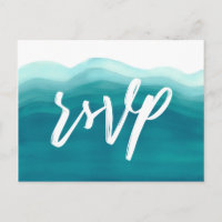 Vague aquarelle bleue | RSVP