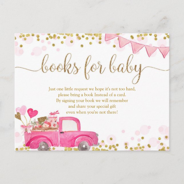 Invitation Carte Postale Valentine Truck Sweetheart Livres Pour Bébé (Devant)