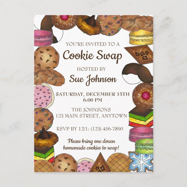 Invitation Carte Postale Vente de biscuits de Noël (Devant)