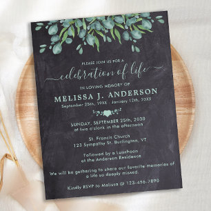 Invitation Carte Postale Verdure Rustique Eucalyptus Célébration De La Vie