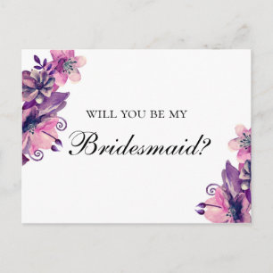 Invitation Carte Postale Veux-tu être ma demoiselle d'honneur. Mariage viol
