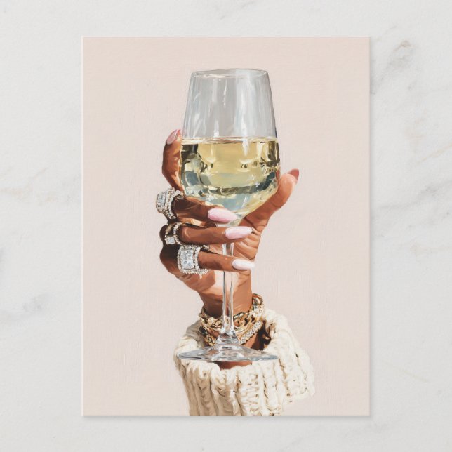 Invitation Carte Postale Vibes De Vin De Glam Chic (Devant)