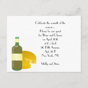 Invitation Carte Postale Vin et fromage