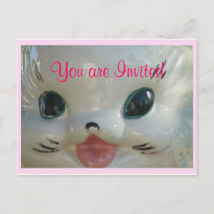 Invitation Carte Postale Vintage pot biscuit pour chat 2972- customisez-le