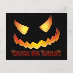 Invitation Carte Postale Visage de citrouille 2 pour Halloween