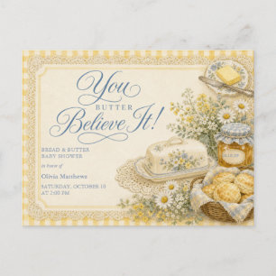 Invitation Carte Postale Vous allez adorer cette Fête de Bébé Beurre et Pai