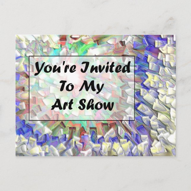 Invitation Carte Postale Vous&apos ; êtes invité à mon exposition d'art (Devant)
