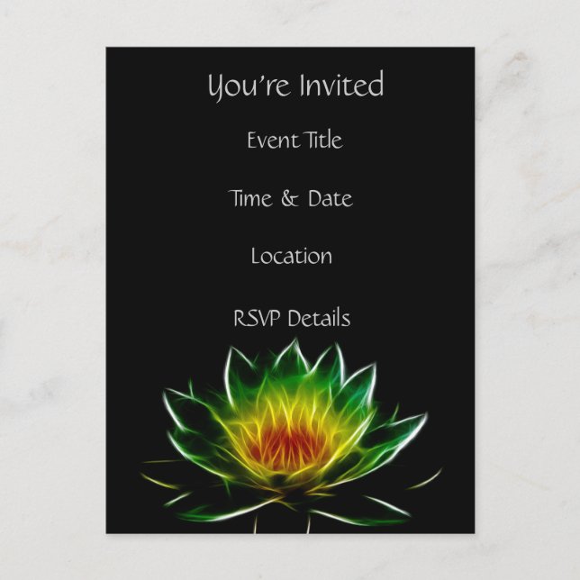 Invitation Carte Postale Vous êtes invité | Inner Light l Lotus Art Abstrai (Devant)