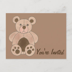 Invitation Carte Postale Vous êtes invités Fête d'anniversaire de l'ours en