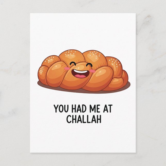 Invitation Carte Postale Vous m'aviez à Challah Bread Hanukkah Juif (Devant)