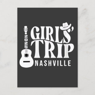 Invitation Carte Postale Voyage à Nashville pour filles 2025 Vacances d'été