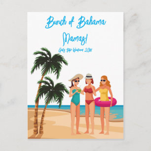 Invitation Carte Postale Voyage de filles aux Bahamas Enterrement de vie de