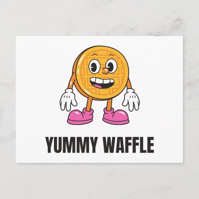 Invitation Carte Postale Waffer Food Kawaii Visage (Devant)