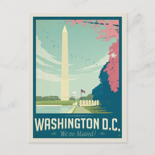 Invitation Carte Postale Washington, D.C. | Nous avons déménagé (Devant)