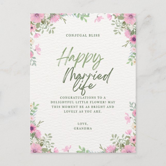 Invitation Carte Postale Wedding greeting  (Devant)