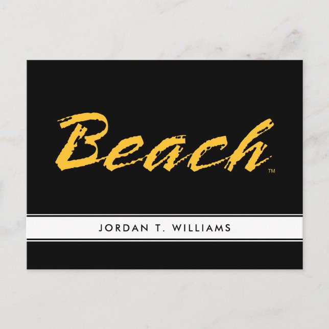 Invitation Carte Postale Wordmark Beach (Devant)