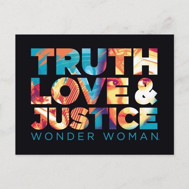 Invitation Carte Postale WW84 | Truth Love & Justice Wonder Woman Cutout (Devant)