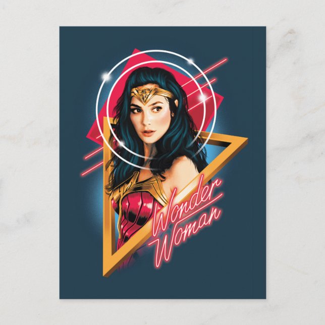 Invitation Carte Postale WW84 | Wonder Woman Insigne de personnage Rétrowav (Devant)