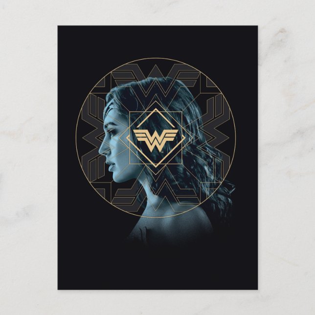 Invitation Carte Postale WW84 | Wonder Woman Logo Portrait à motifs (Devant)