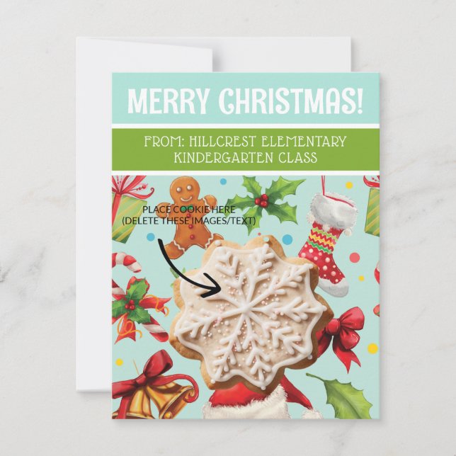 Invitation Cartes-cookies de Noël, Cartes-cadeaux personnalis (Devant)