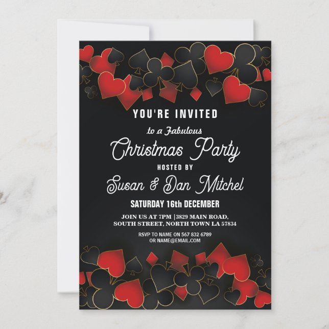 Invitation Cartes de Casino Las Vegas pour Soirée  (Devant)