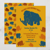 Carton bleu et or Laine Mammoth fête d'anniversair