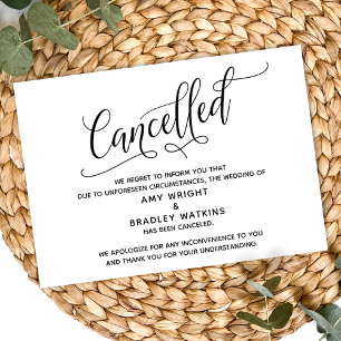 Invitation Carton d'annonce d'annulation de mariage élégant
