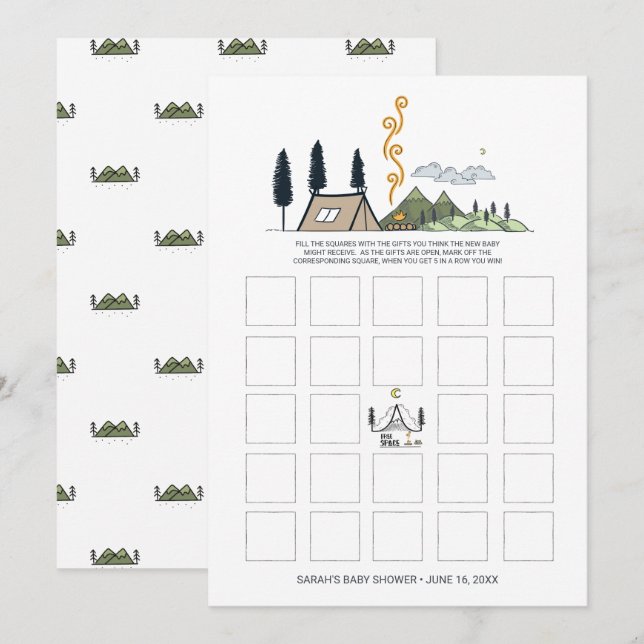 Invitation Carton de Bingo pour Baby Shower | L'Aventure Comm (Devant / Derrière)