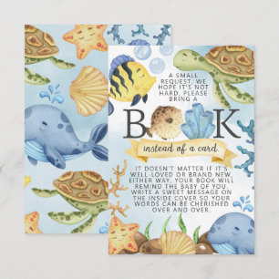 Invitation Carton de demande de livres sous la mer pour bébé