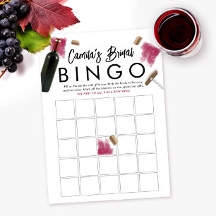 Invitation Carton de jeu de bingo Thème vin enterrement de vi