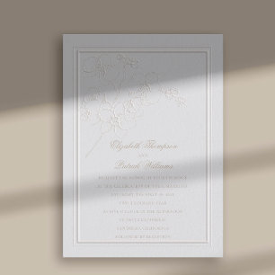 Invitation Carton de mariage élégant cadre formel orchidées