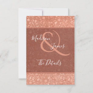 Invitation Carton de mariage Fleurs de terre cuite, Vignes à 