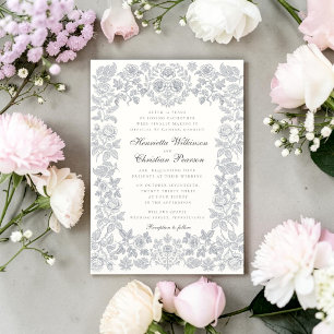 Invitation Carton de Mariage Floral Botanique Élégant de Styl