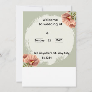 Invitation Carton de mariage floral minimal éditable
