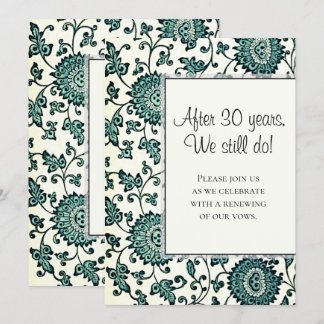 Invitation Carton de renouvellement de vœux à motif floral sa