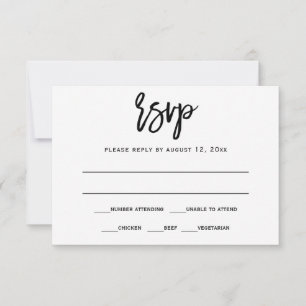 Invitation Carton de réponse RSVP   Calligraphie au pinceau (