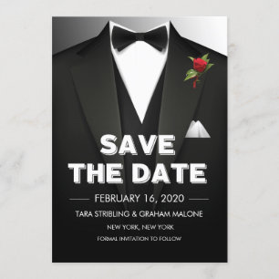 Invitation Carton de Tuxedo pour Sauvegarder la Date