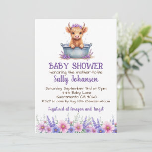 Invitation Carton d'invitation à la baby shower de Highland C