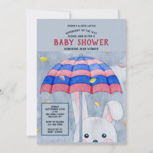 Invitation Carton d'invitation à la baby shower de Lapin d'Au