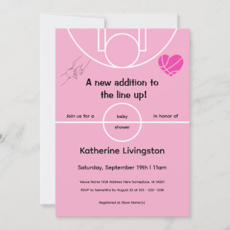 Invitation Carton d'invitation à la baby shower Fille Rose Ba