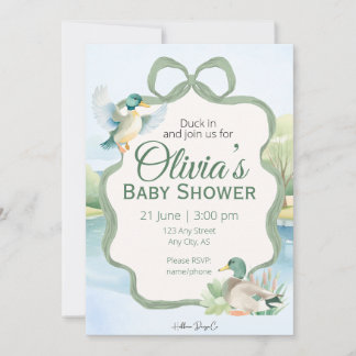 Invitation Carton d'invitation à la baby shower pour caneton