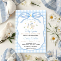 Carton d'invitation à la baby shower Silly Goose à