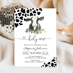 Invitation Carton d'invitation à la Baby Shower Vache Sacrée