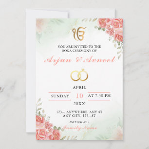 Invitation Carton d'invitation à la cérémonie Roka Florale Él