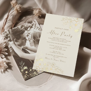 Invitation Carton d'invitation à la fête après mariage floral