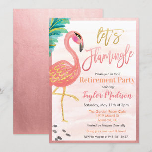 Invitation Carton d'invitation à la fête de retraite flamant