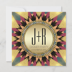 Invitation Carton d'invitation à la fête Glitter Sunshine de 