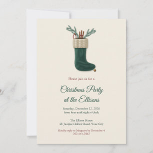 Invitation Carton d'invitation à la soirée de Noël Velvet Sto